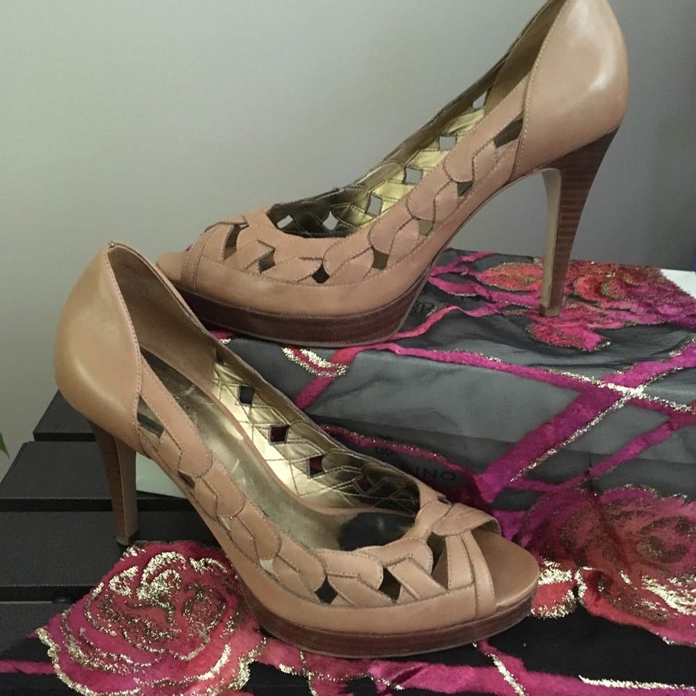 “Guess” Marciano Open Toe Beige Heels